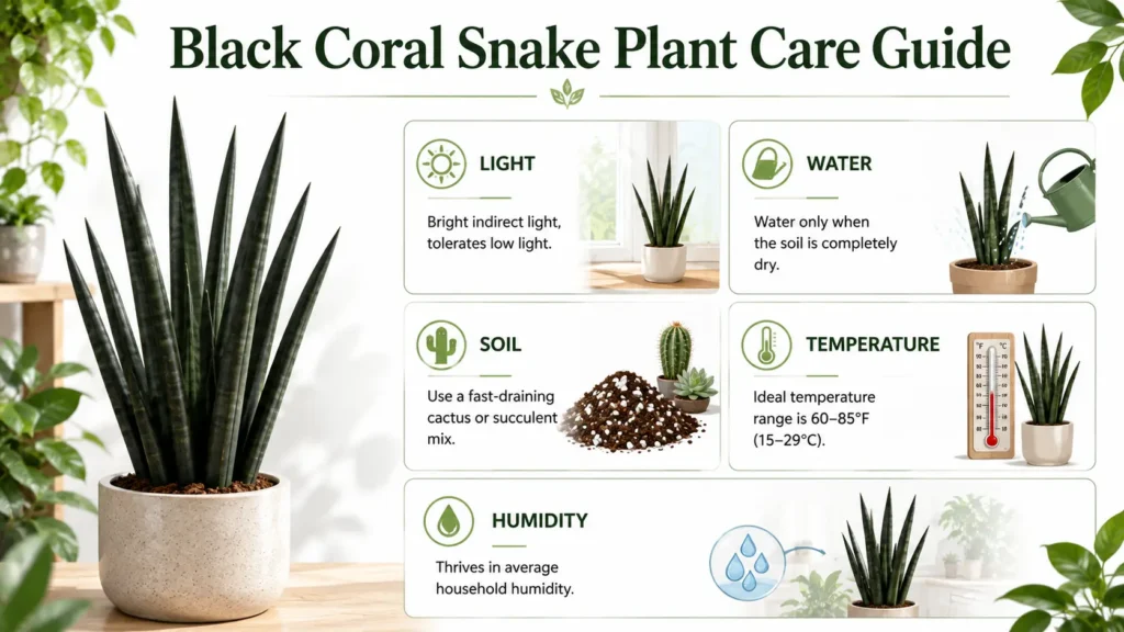 How to Care for a Black Coral Snake Plant